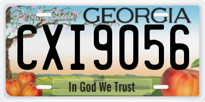 GA license plate CXI9056