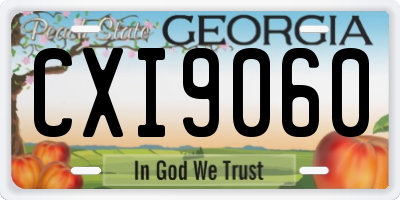 GA license plate CXI9060