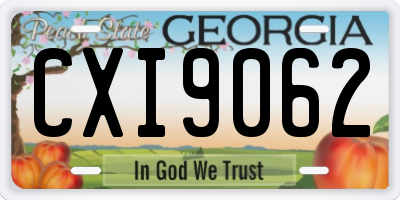 GA license plate CXI9062