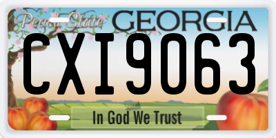 GA license plate CXI9063