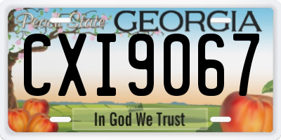 GA license plate CXI9067