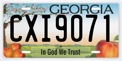 GA license plate CXI9071