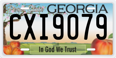GA license plate CXI9079