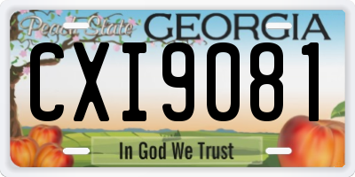 GA license plate CXI9081