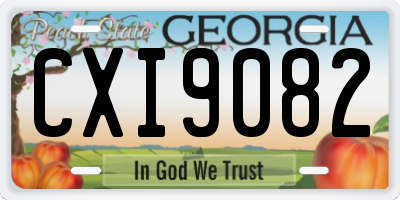 GA license plate CXI9082