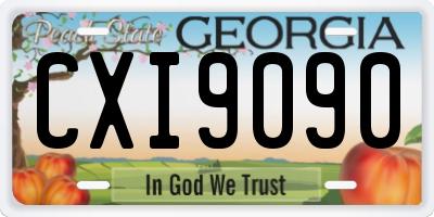 GA license plate CXI9090