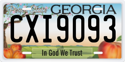 GA license plate CXI9093