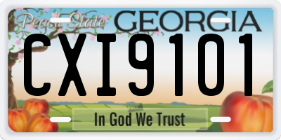 GA license plate CXI9101