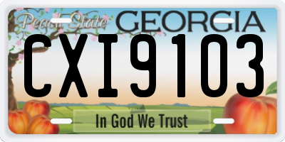 GA license plate CXI9103
