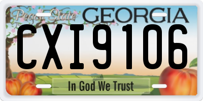 GA license plate CXI9106