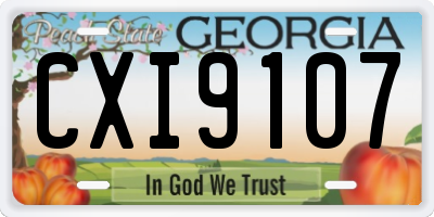 GA license plate CXI9107