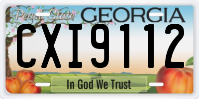 GA license plate CXI9112