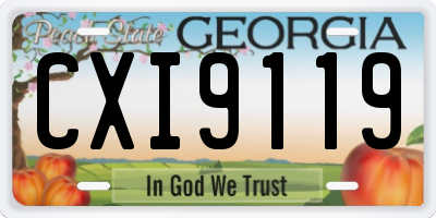 GA license plate CXI9119