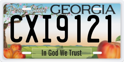 GA license plate CXI9121