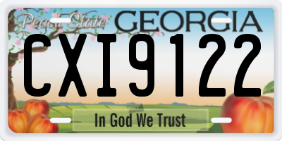 GA license plate CXI9122