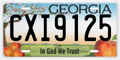 GA license plate CXI9125