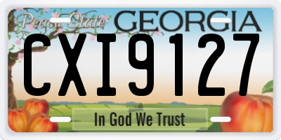 GA license plate CXI9127