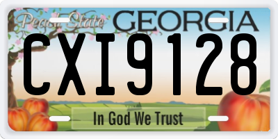 GA license plate CXI9128