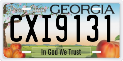 GA license plate CXI9131
