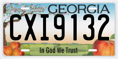 GA license plate CXI9132