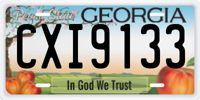 GA license plate CXI9133