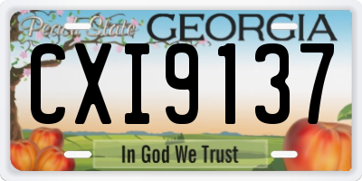 GA license plate CXI9137