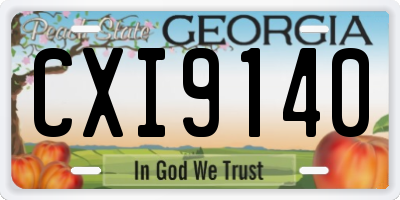 GA license plate CXI9140