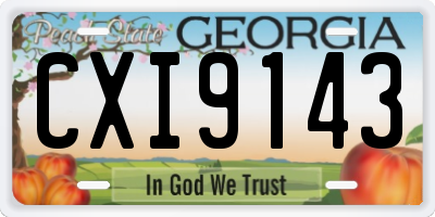 GA license plate CXI9143
