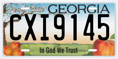 GA license plate CXI9145