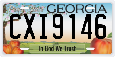 GA license plate CXI9146
