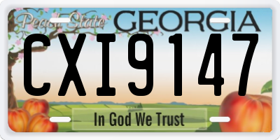 GA license plate CXI9147