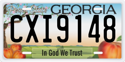 GA license plate CXI9148
