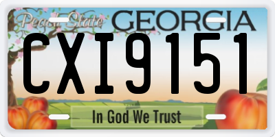 GA license plate CXI9151