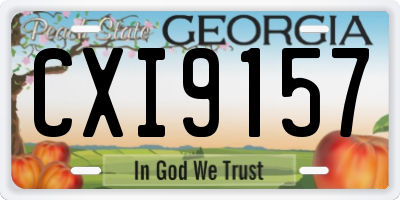 GA license plate CXI9157