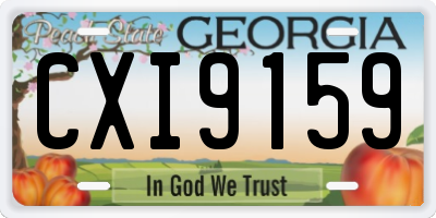 GA license plate CXI9159