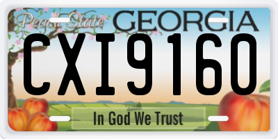 GA license plate CXI9160