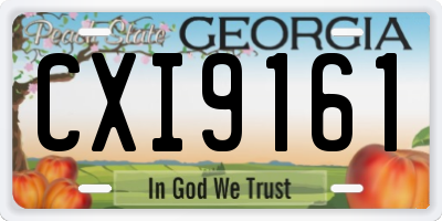 GA license plate CXI9161