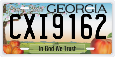 GA license plate CXI9162