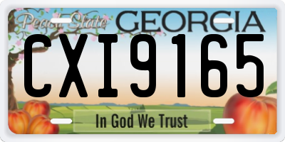 GA license plate CXI9165