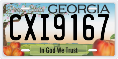 GA license plate CXI9167