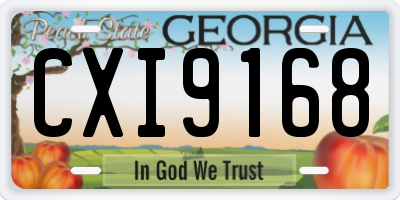 GA license plate CXI9168