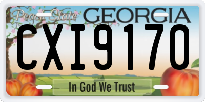 GA license plate CXI9170