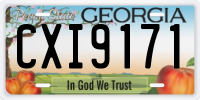 GA license plate CXI9171