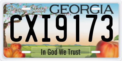 GA license plate CXI9173