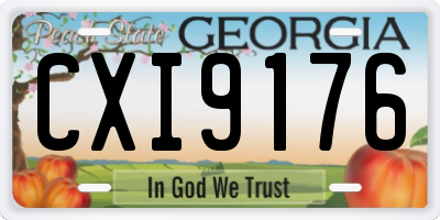 GA license plate CXI9176