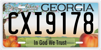 GA license plate CXI9178