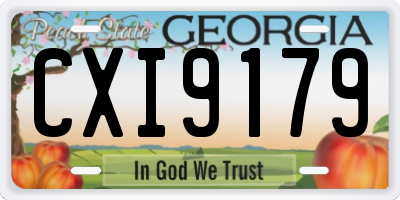 GA license plate CXI9179