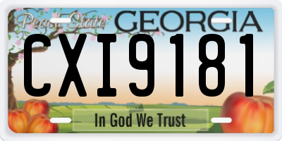 GA license plate CXI9181