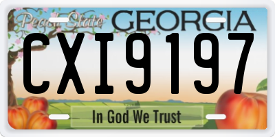 GA license plate CXI9197