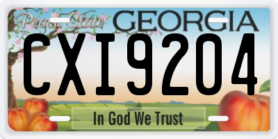 GA license plate CXI9204